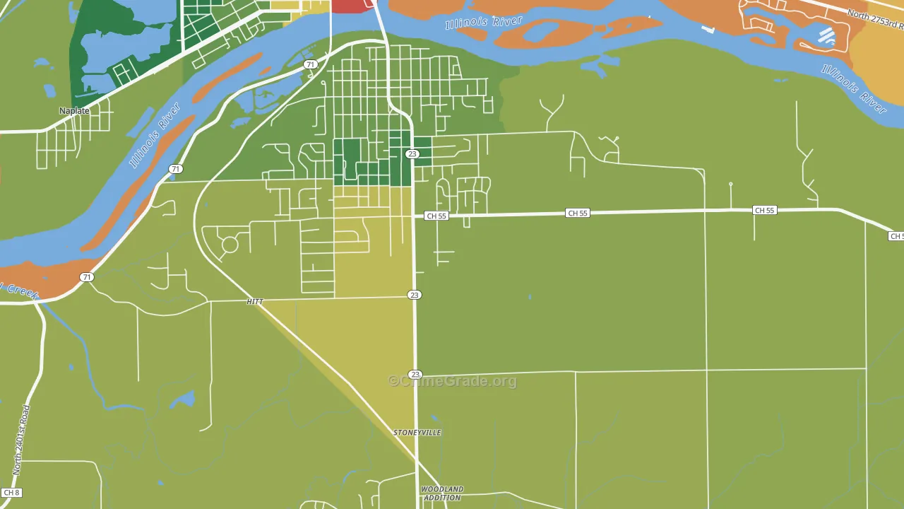 Stoneyville, IL Map of Burglary Rates