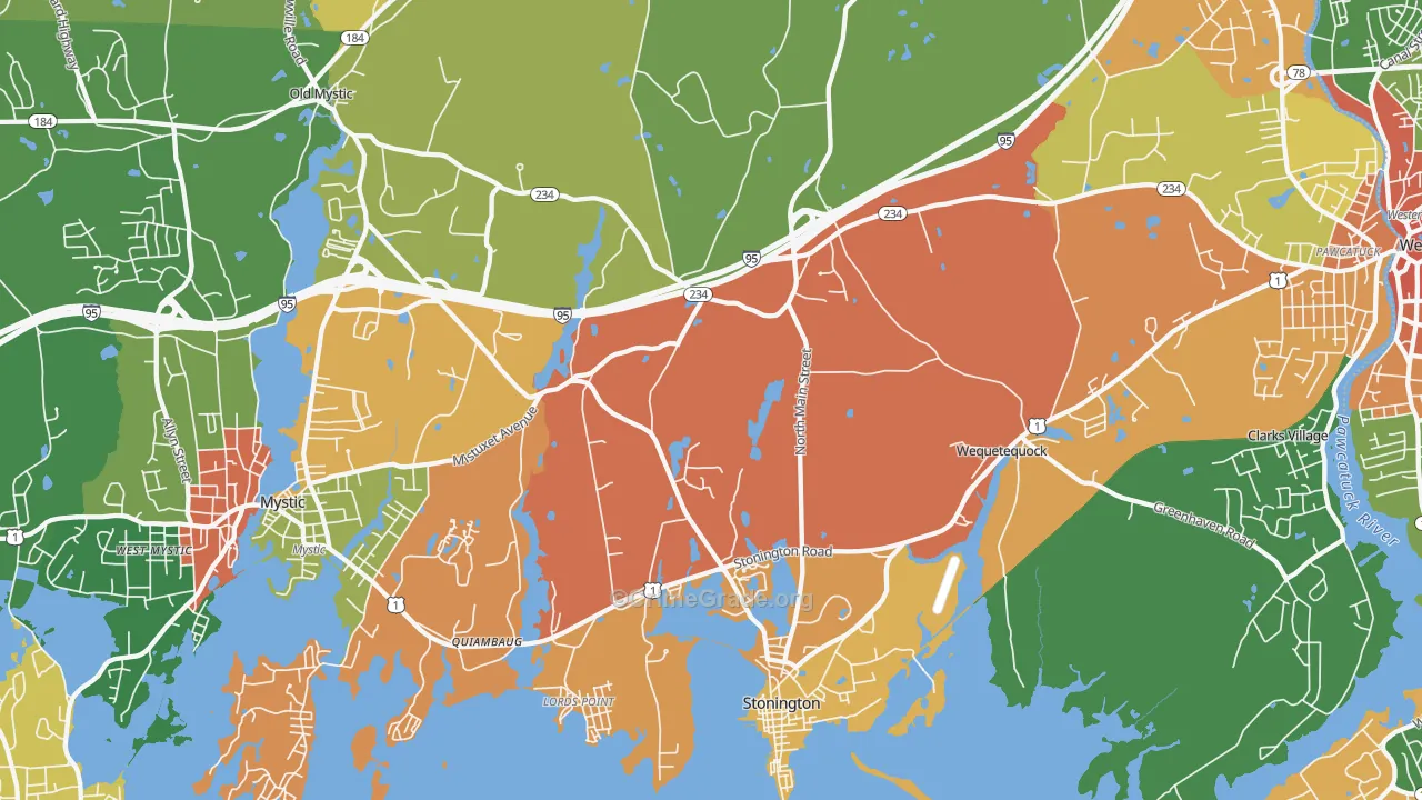 Stonington, CT Map of Burglary Rates