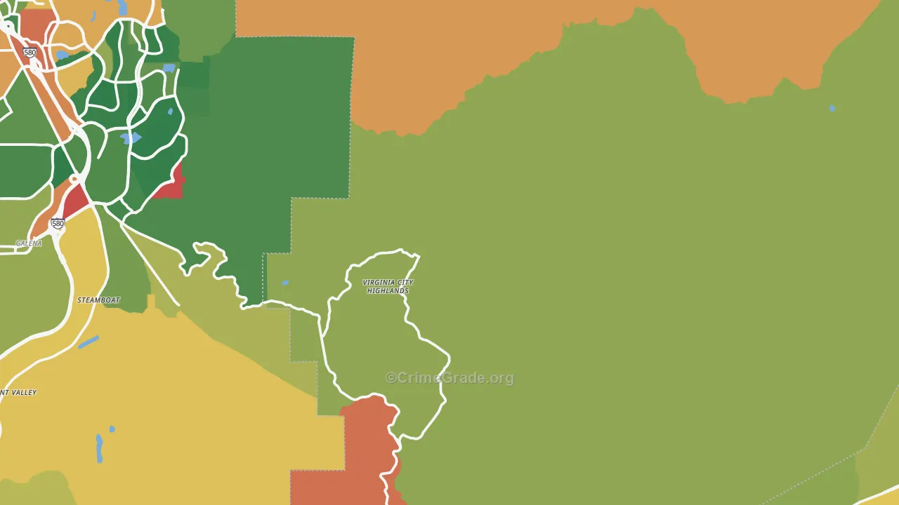 Storey County, NV Map of Burglary Rates