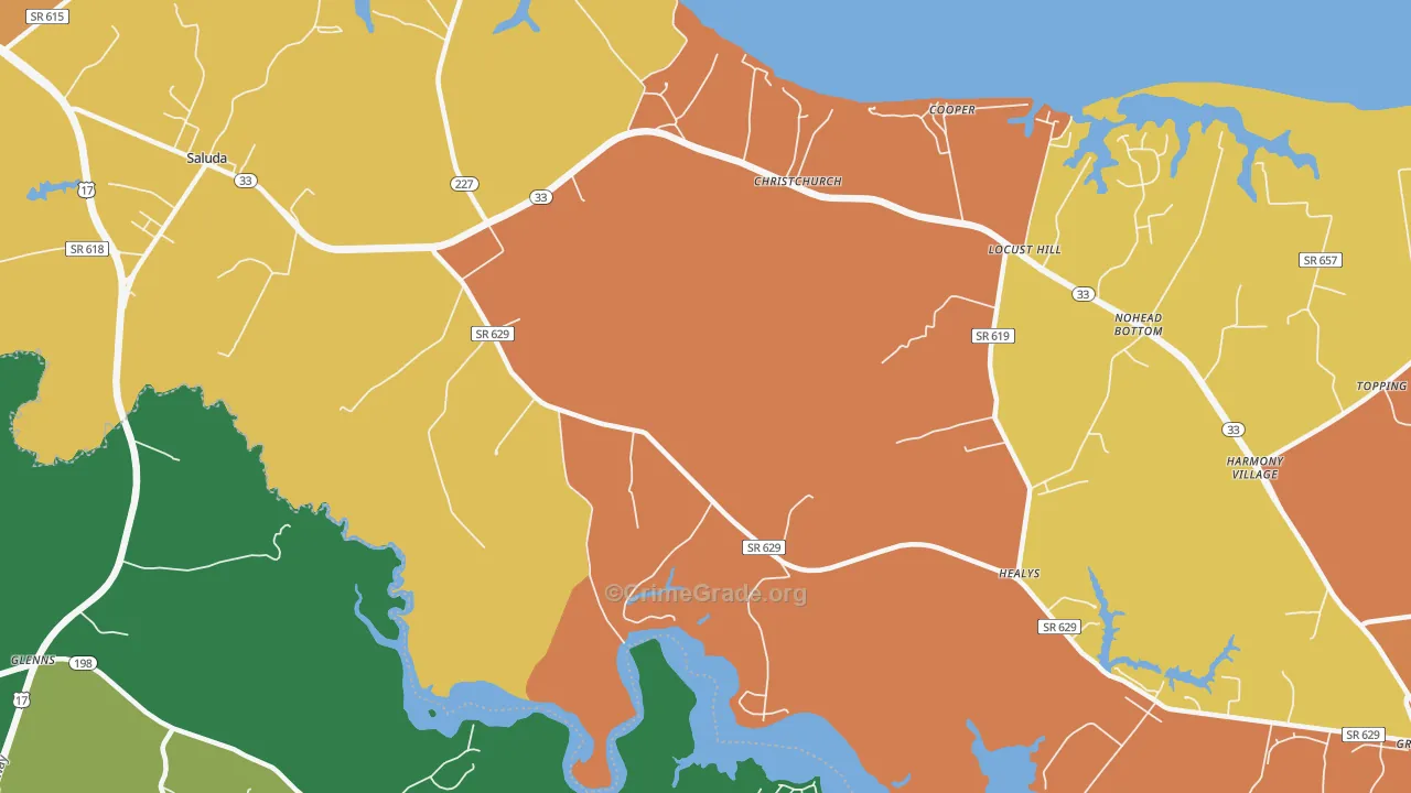 Stormont, VA Map of Burglary Rates