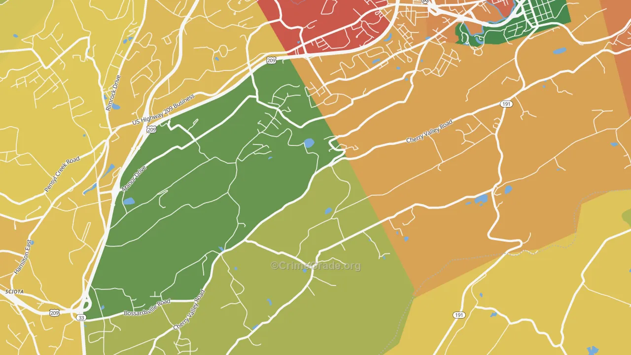 Stormville, PA Map of Burglary Rates