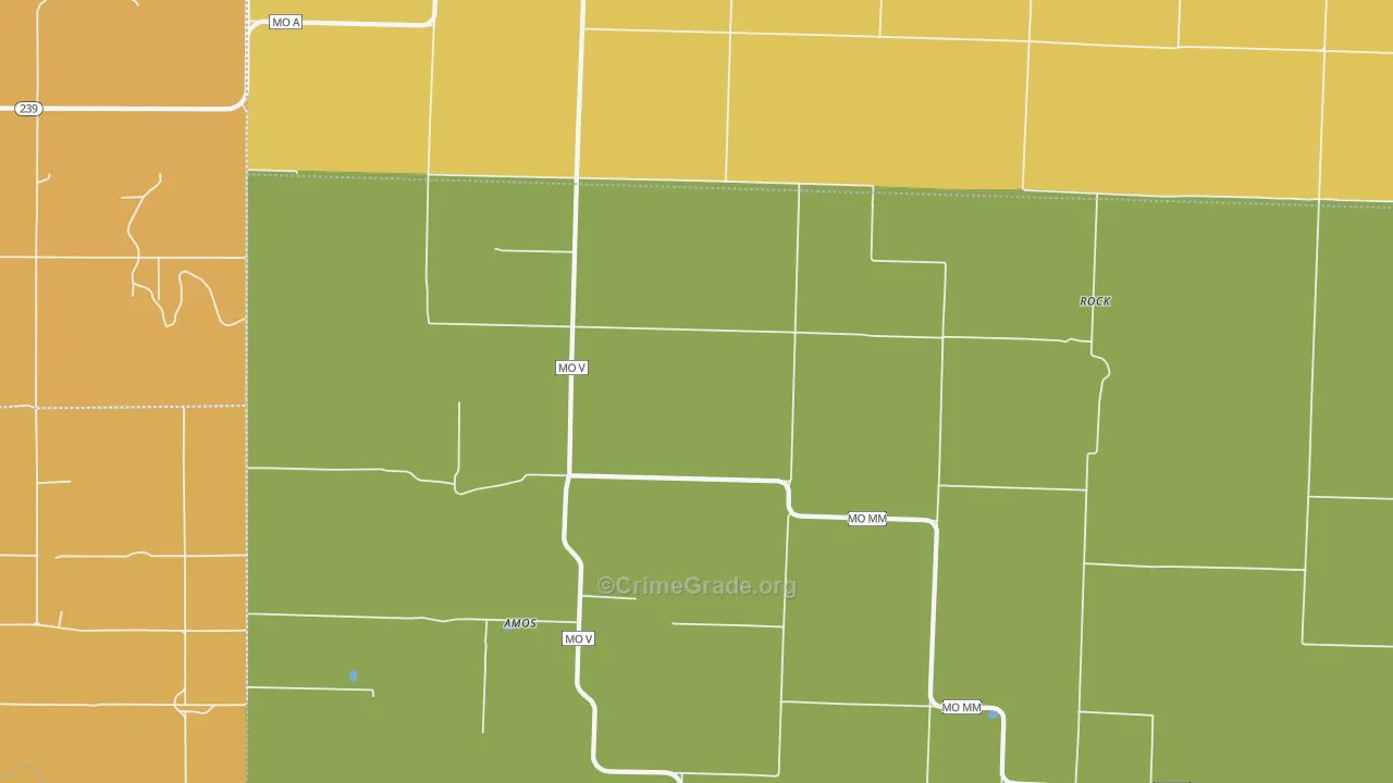 Stotesbury, MO Map of Burglary Rates