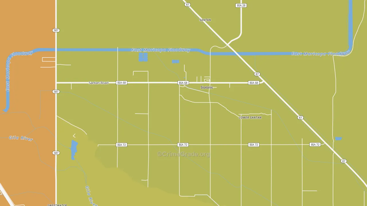 Stotonic Village, AZ Map of Burglary Rates