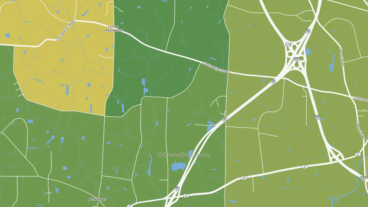 Stotts Crossroads, NC Map of Burglary Rates