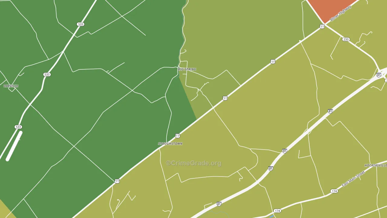 Stoughstown, PA Map of Burglary Rates