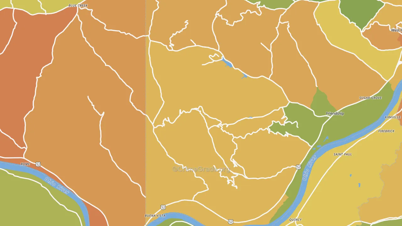 Stout, OH Map of Burglary Rates
