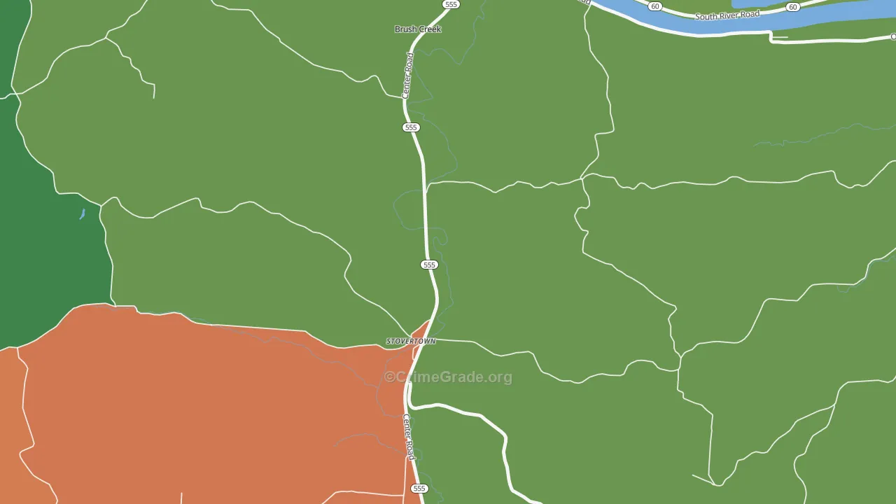 Stovertown, OH Map of Burglary Rates