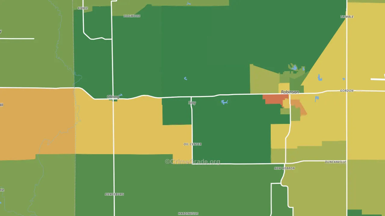 Stoy, IL Map of Burglary Rates