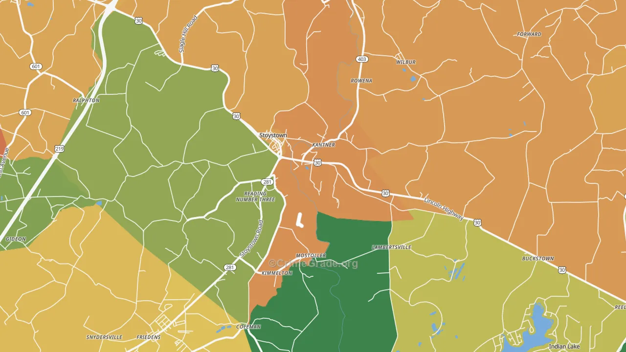 Stoystown, PA Map of Burglary Rates