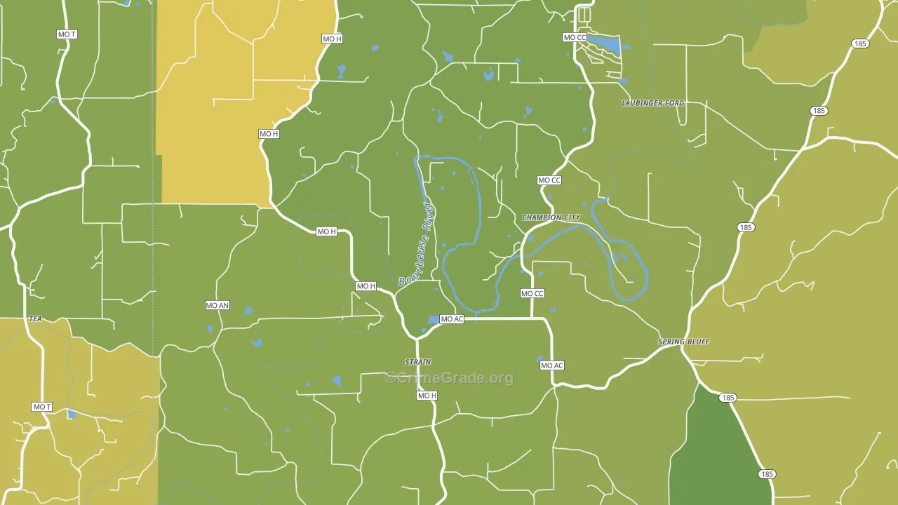 Strain, MO Map of Burglary Rates