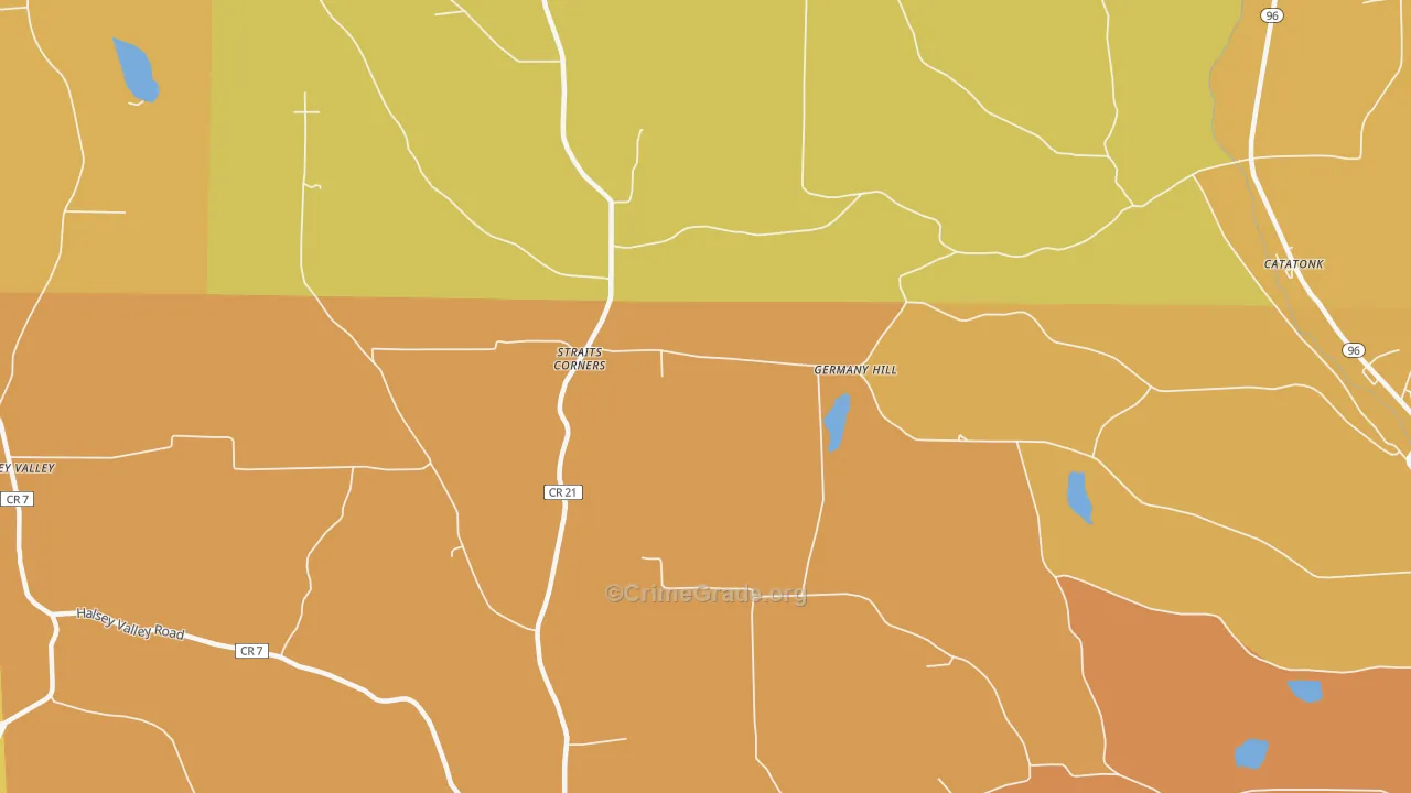 Straits Corners, NY Map of Burglary Rates