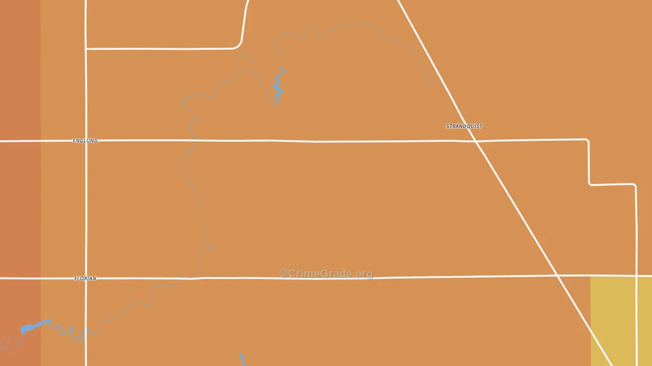 Strandquist, MN Map of Burglary Rates