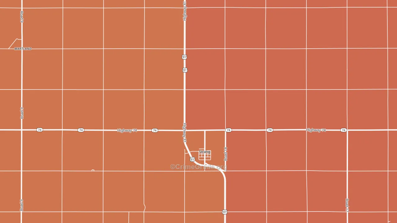 Strang, NE Map of Burglary Rates
