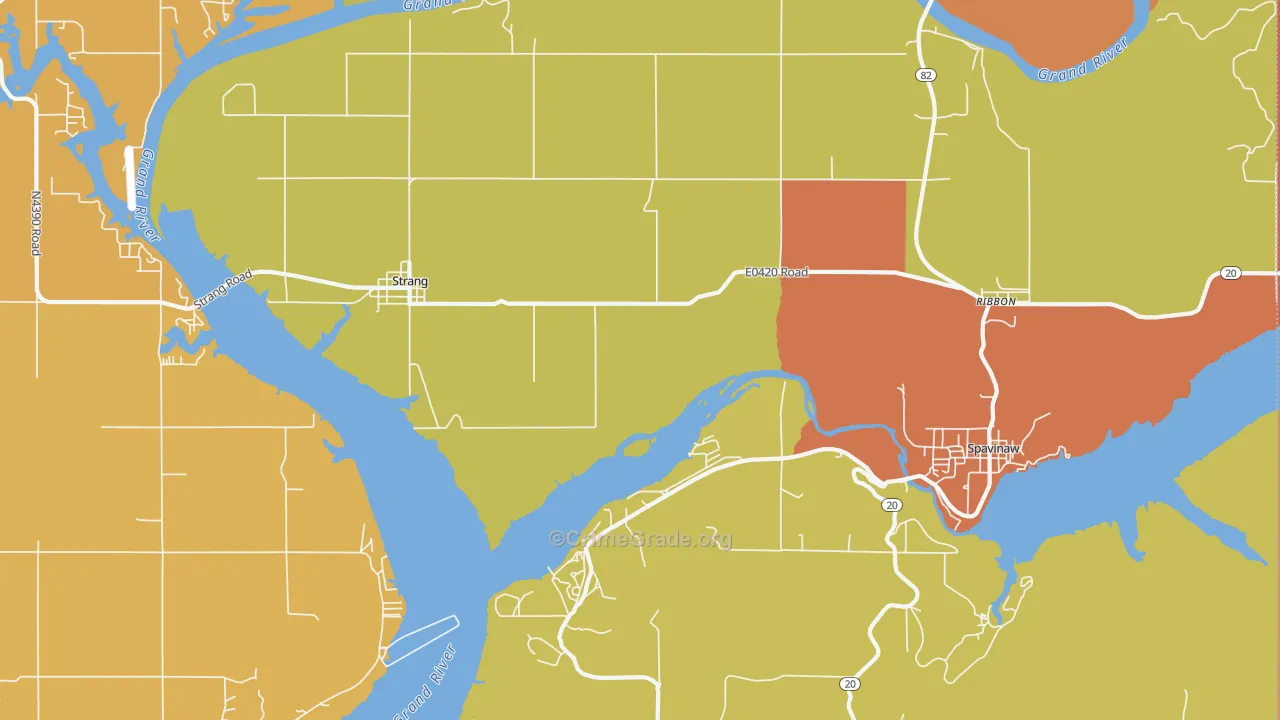 Strang, OK Map of Burglary Rates