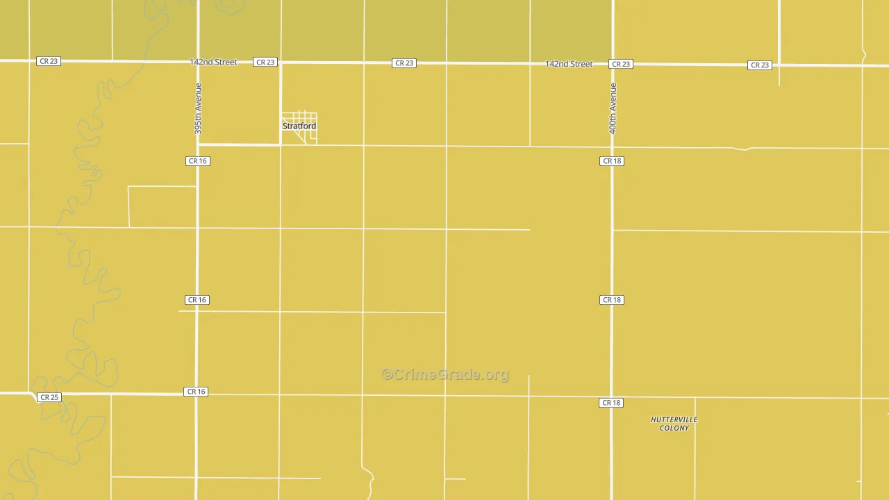 Stratford, SD Map of Burglary Rates