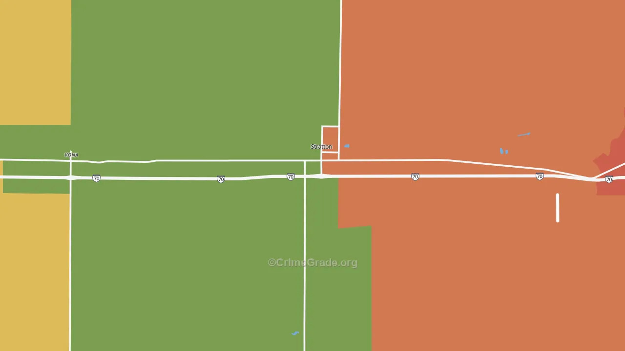 Stratton, CO Map of Burglary Rates