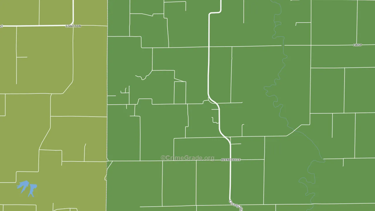 Stratton, IL Map of Burglary Rates