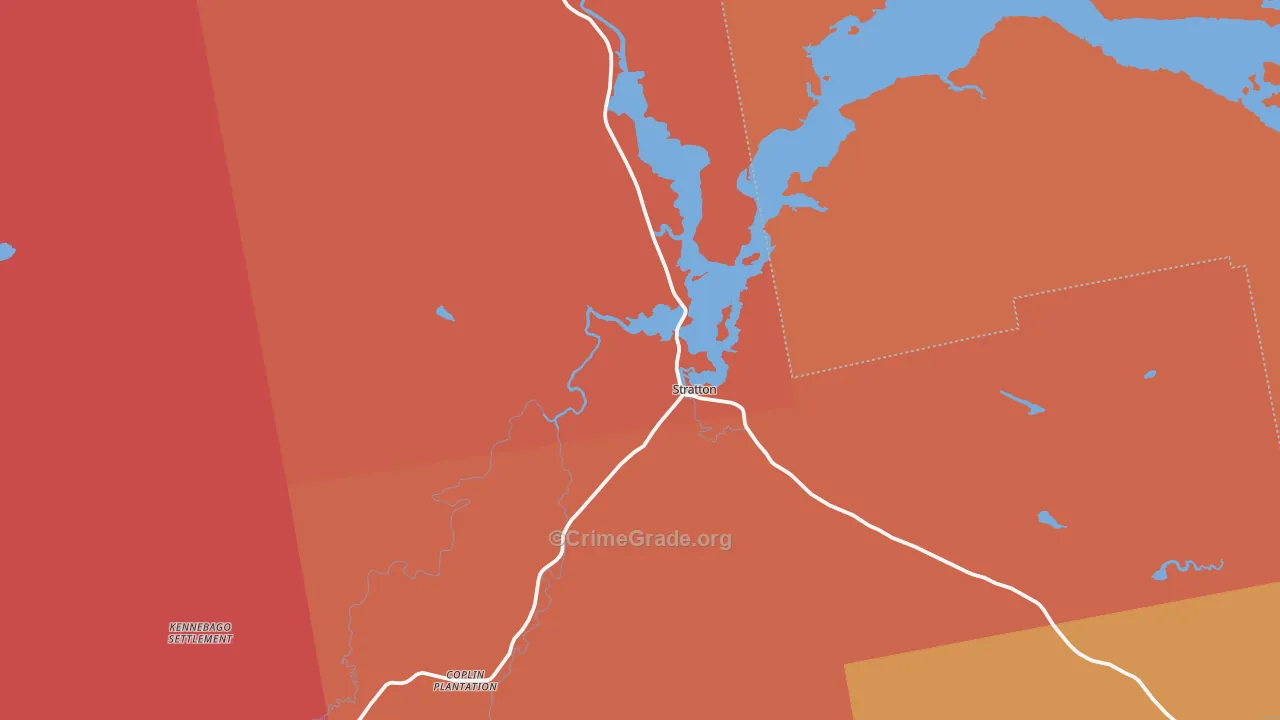 Stratton, ME Map of Burglary Rates
