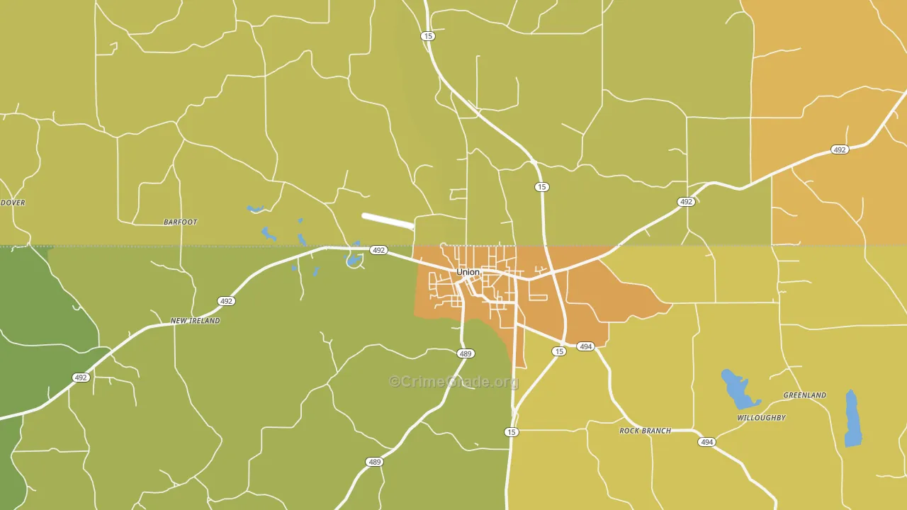 Stratton, MS Map of Burglary Rates