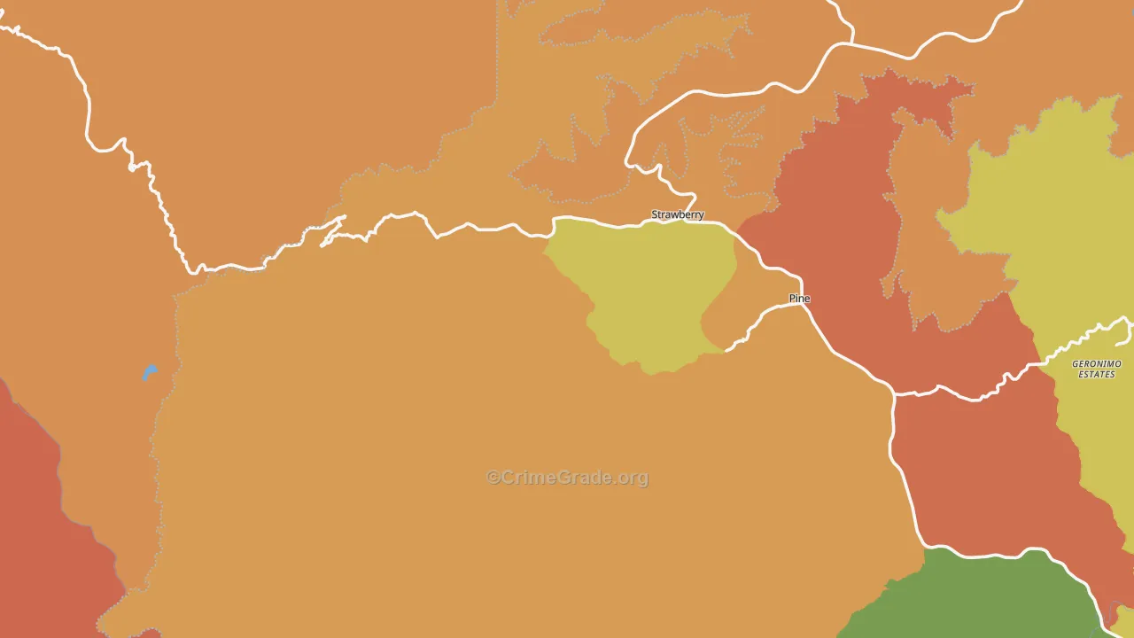 Strawberry, AZ Map of Burglary Rates