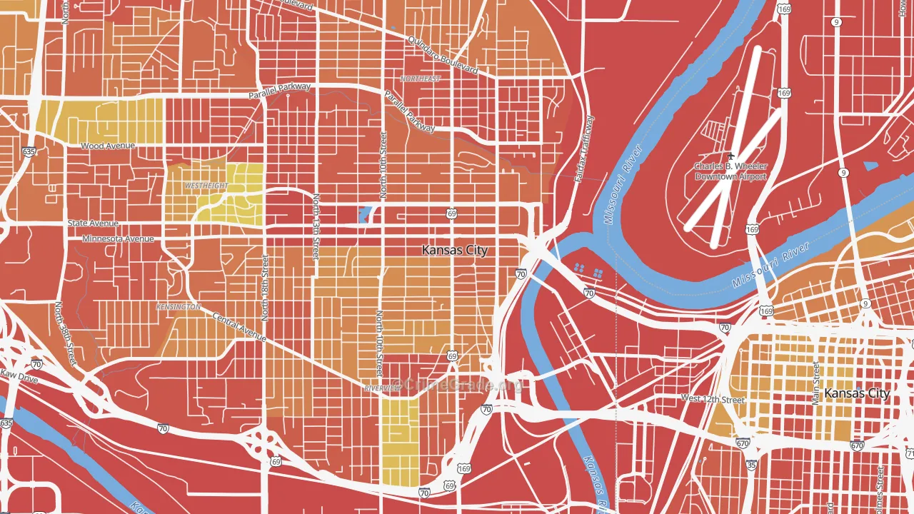 Strawberry Hill, Kansas City, KS Map of Burglary Rates