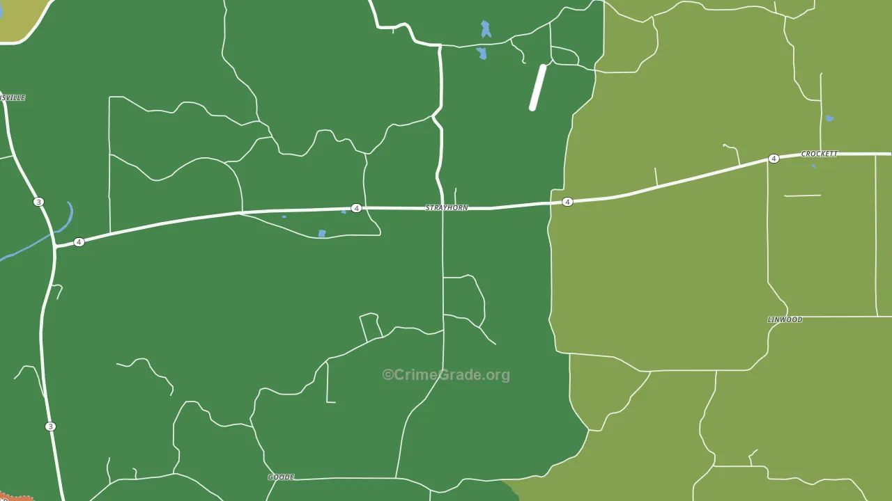 Strayhorn, MS Map of Burglary Rates