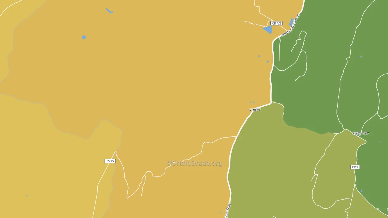 Streby, WV Map of Burglary Rates