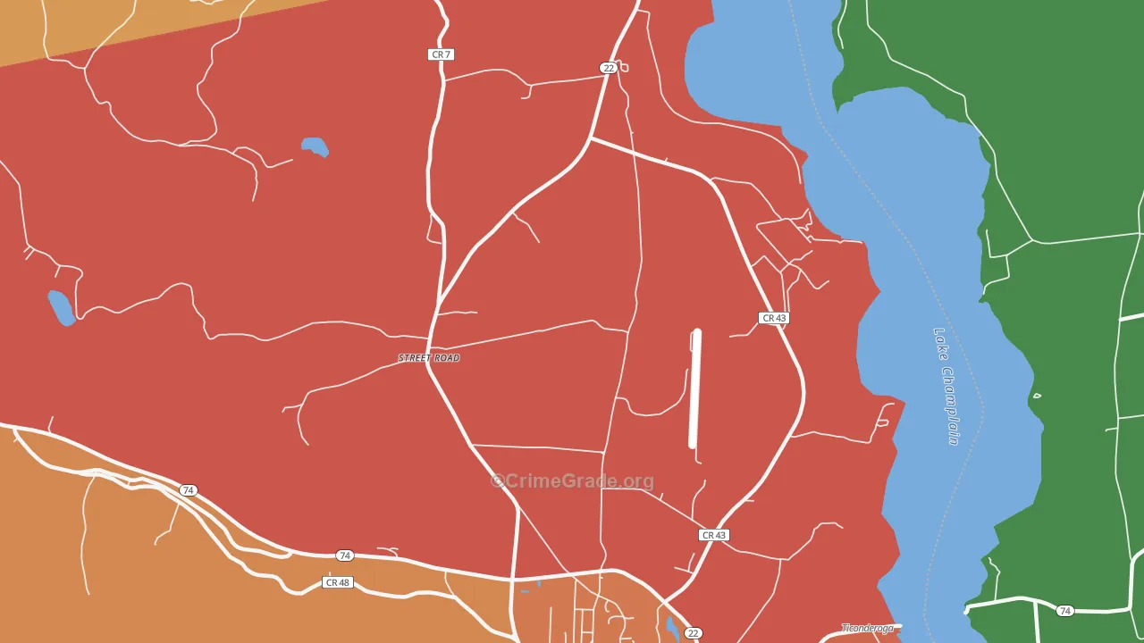 Street Road, NY Map of Burglary Rates
