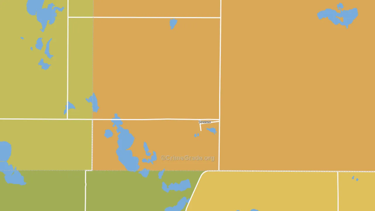 Streeter, ND Map of Burglary Rates