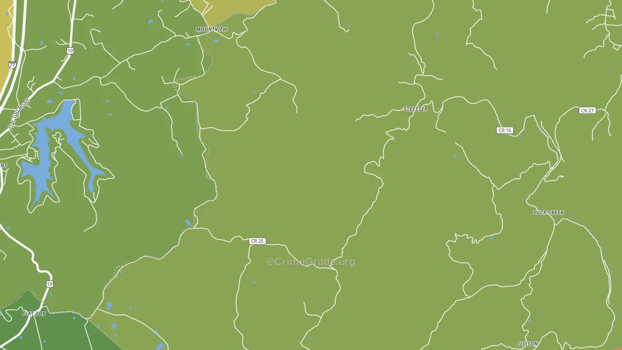Streeter, WV Map of Burglary Rates