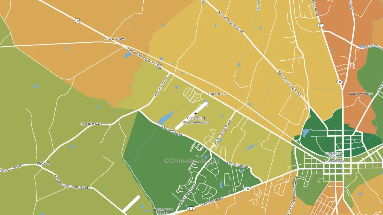 Stremmels, PA Map of Burglary Rates