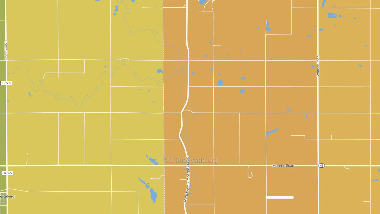 Strickland, MI Map of Burglary Rates