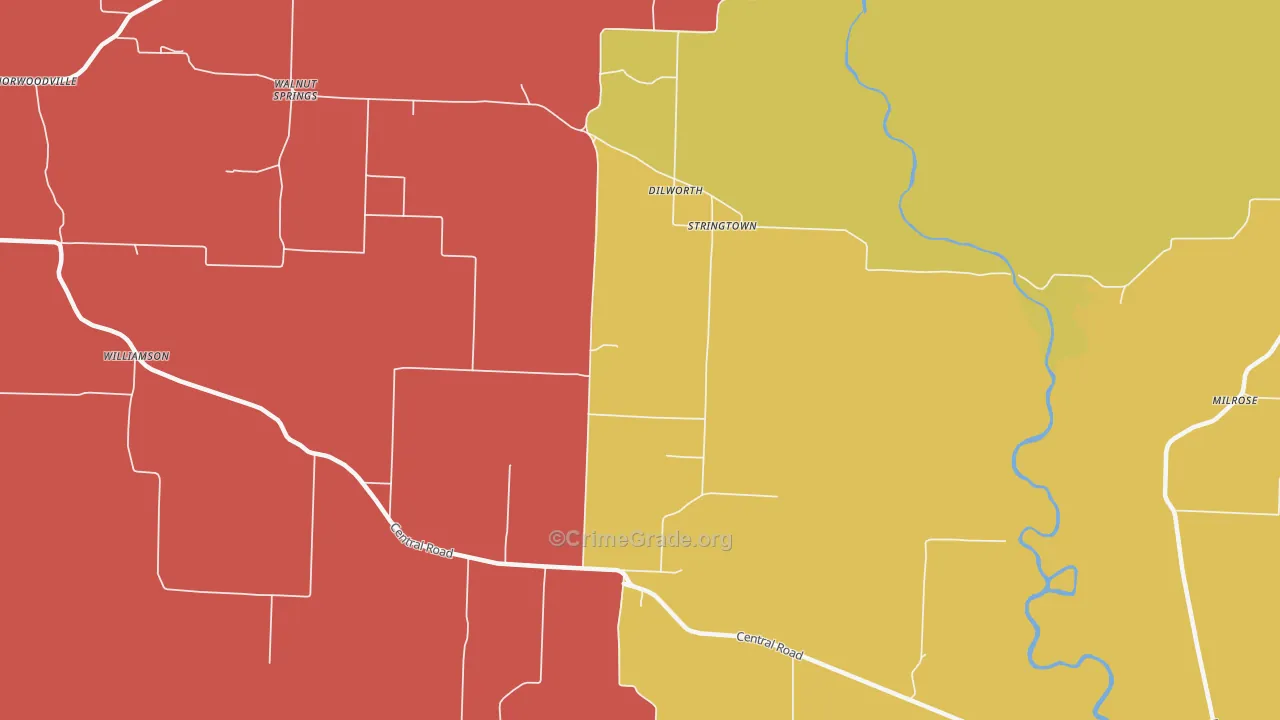 Stringtown, AR Map of Burglary Rates