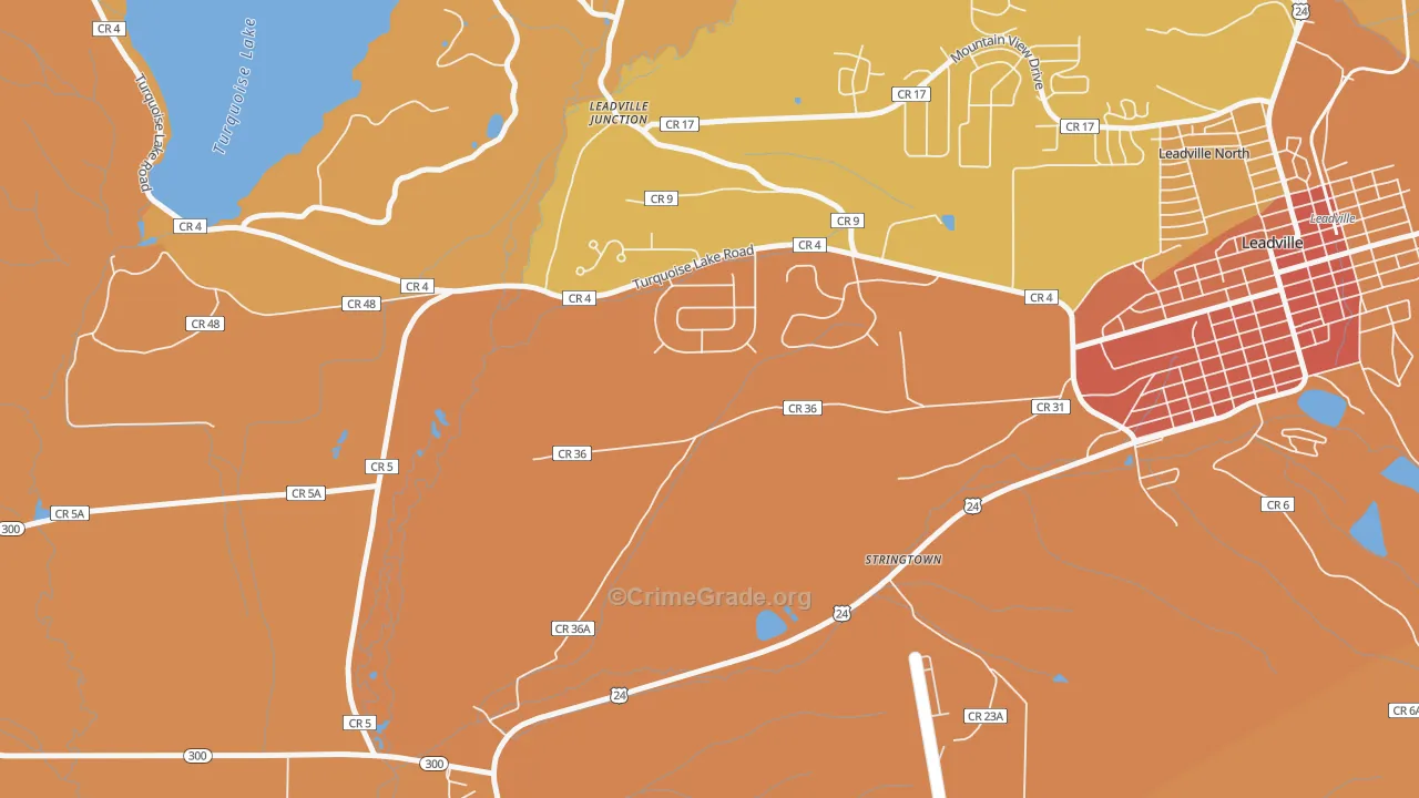 Stringtown, CO Map of Burglary Rates