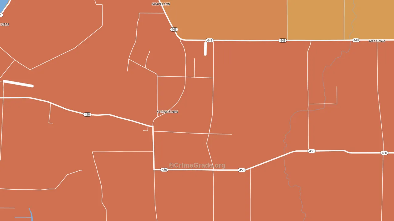 Stringtown, MS Map of Burglary Rates