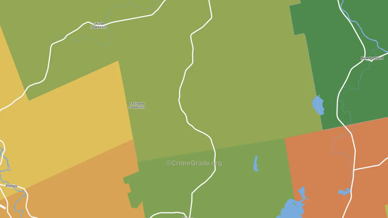 Strong, ME Map of Burglary Rates