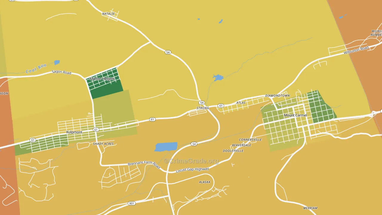 Strong, PA Map of Burglary Rates
