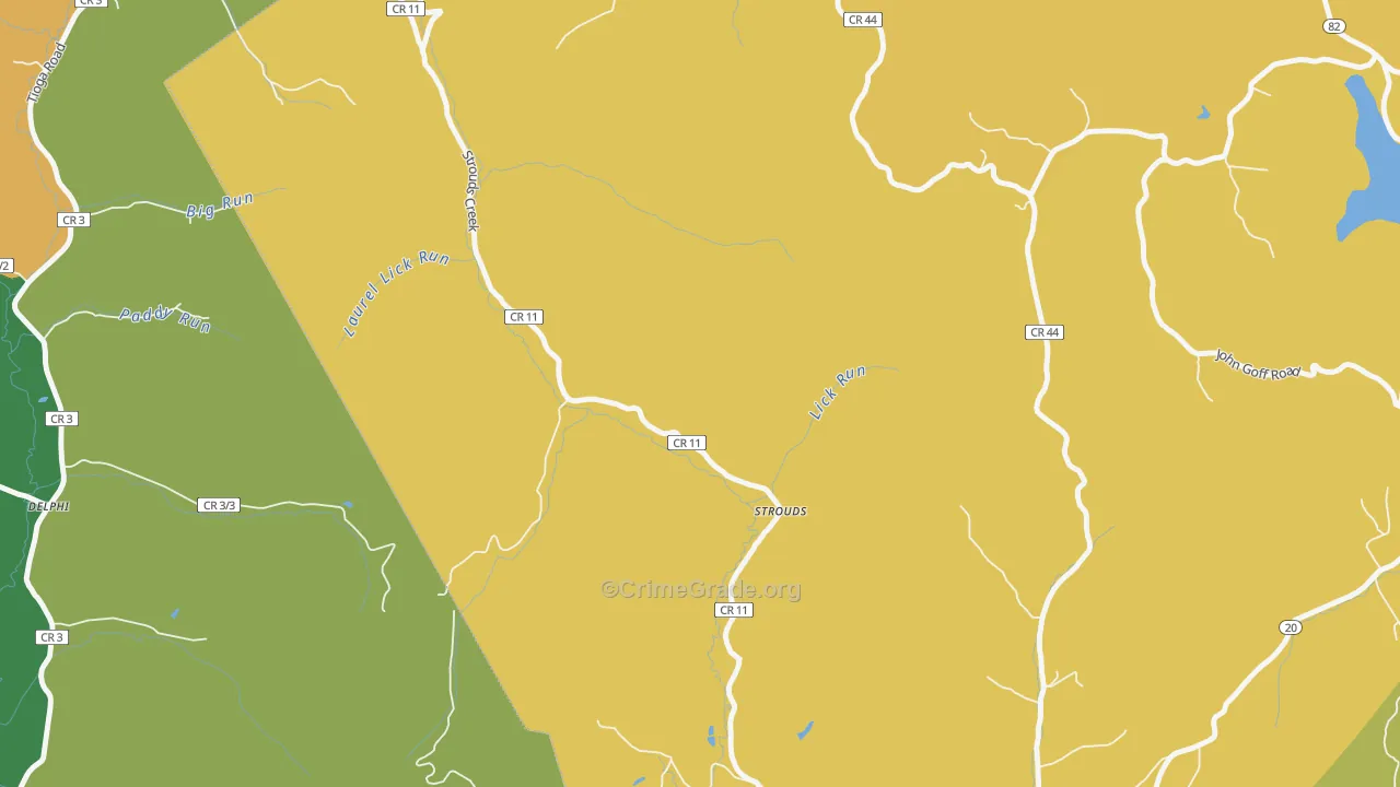 Strouds, WV Map of Burglary Rates