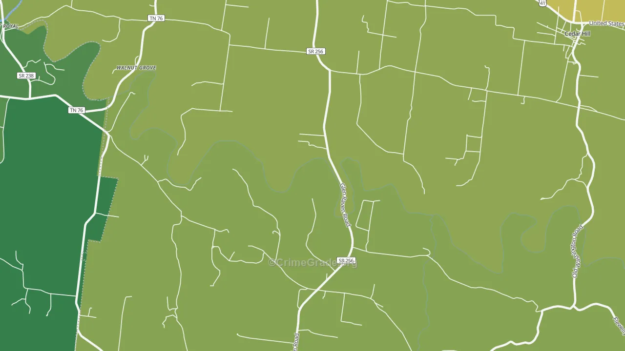 Stroudsville, TN Map of Burglary Rates