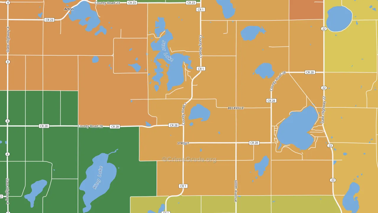 Strout, MN Map of Burglary Rates