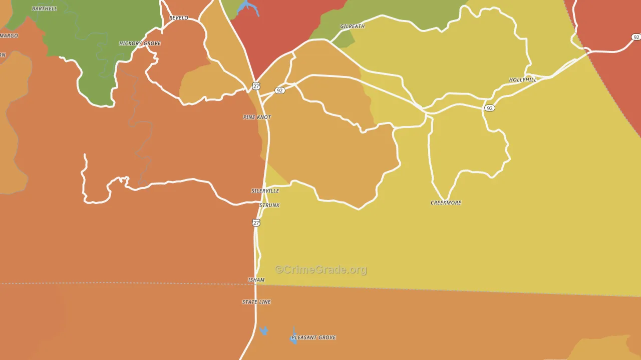 Strunk, KY Map of Burglary Rates