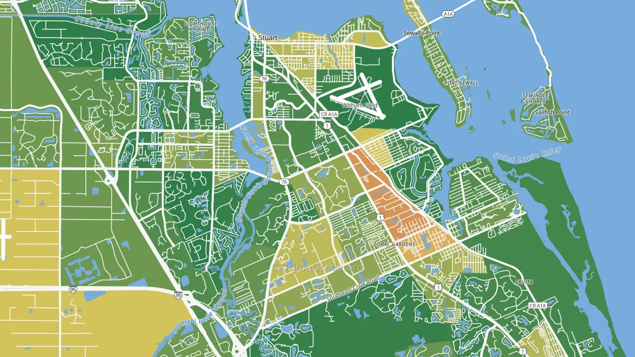Stuart, FL Map of Burglary Rates