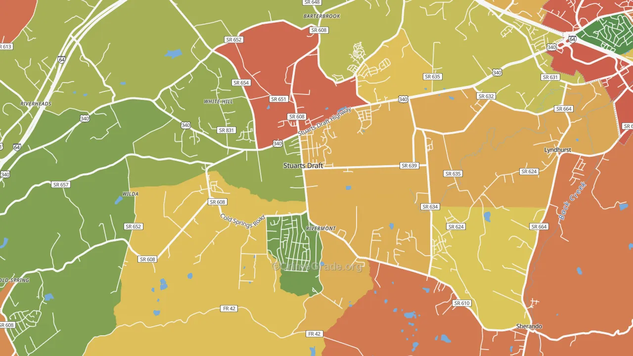 Stuarts Draft, VA Map of Burglary Rates