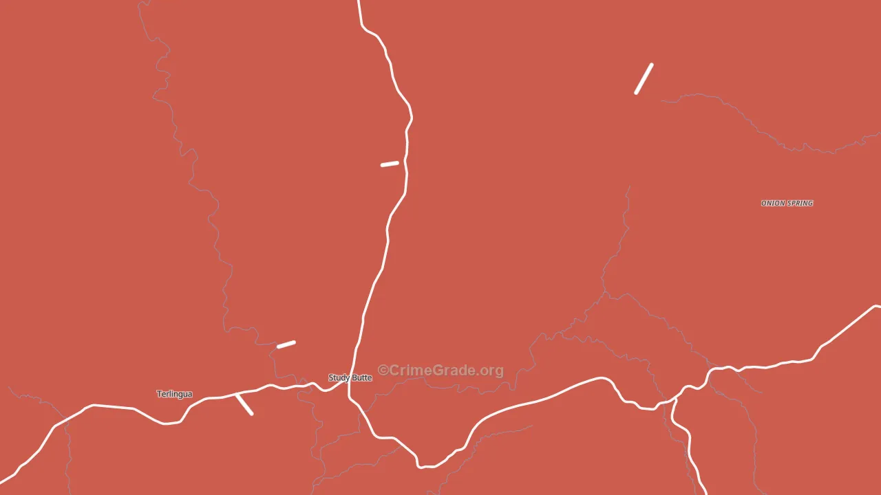 Study Butte, TX Map of Burglary Rates
