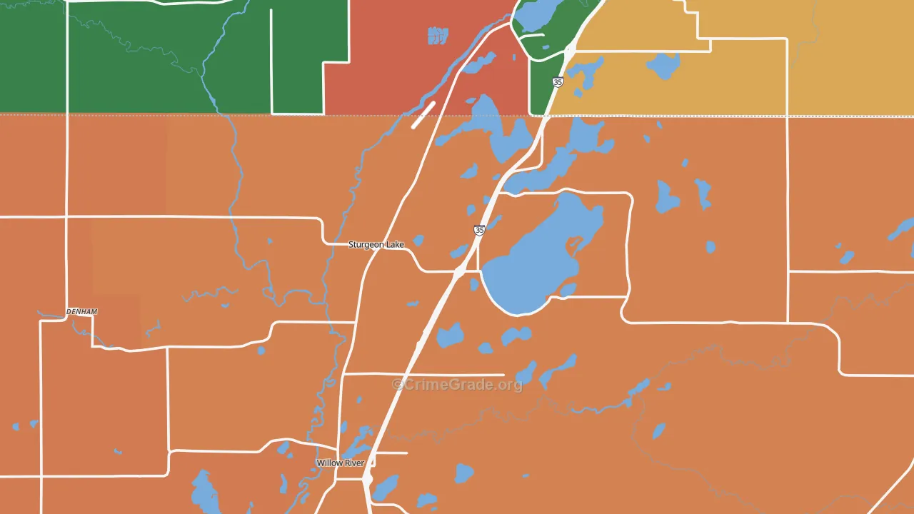 Sturgeon Lake, MN Map of Burglary Rates