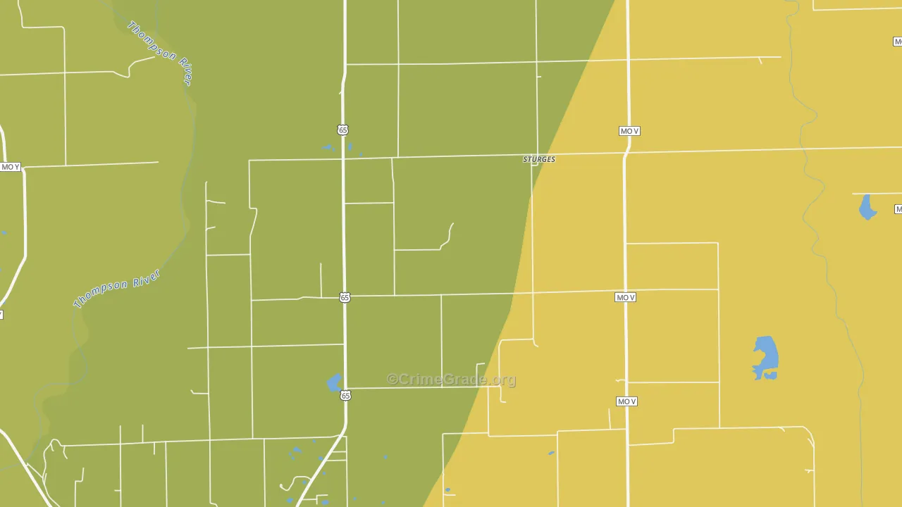 Sturges, MO Map of Burglary Rates