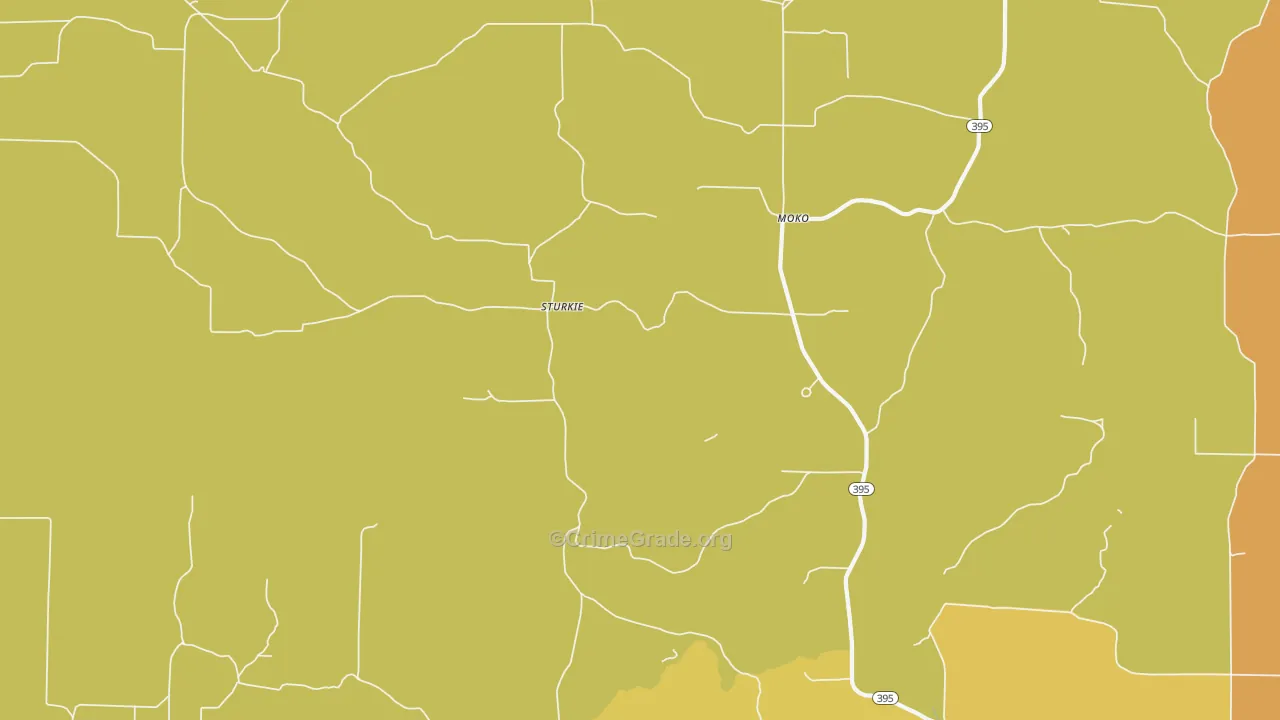 Sturkie, AR Map of Burglary Rates
