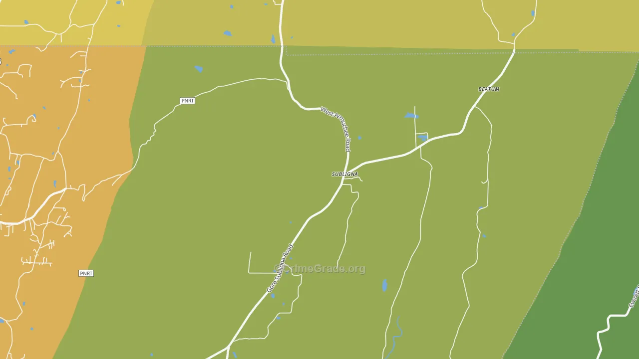 Subligna, GA Map of Burglary Rates