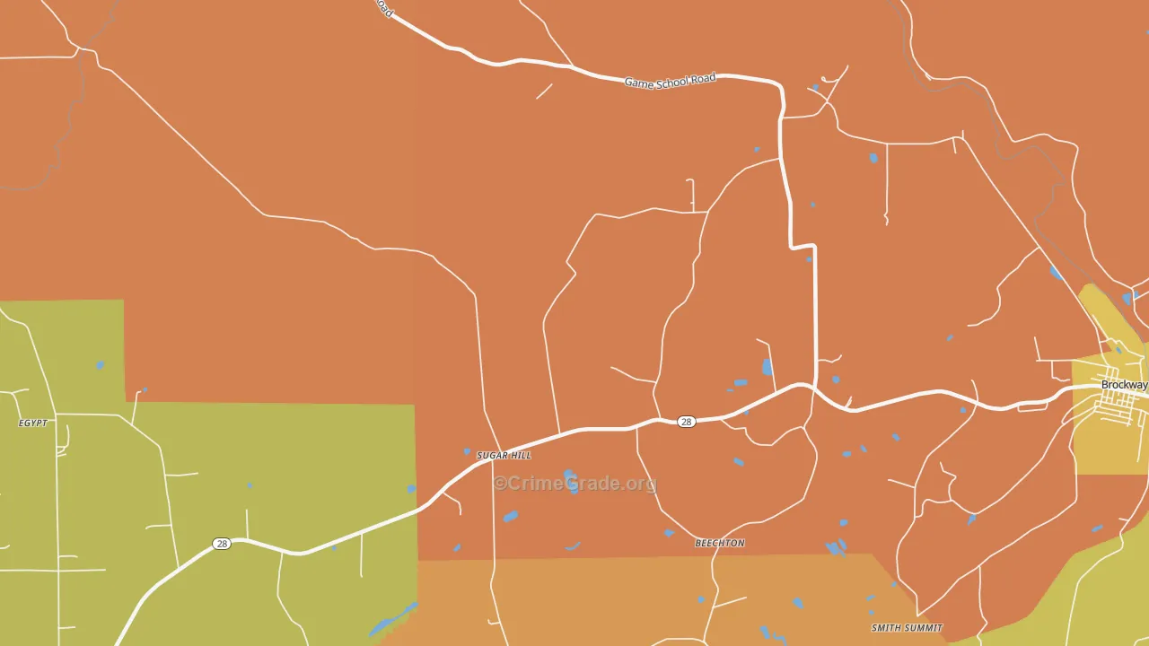 Sugar Hill, PA Map of Burglary Rates