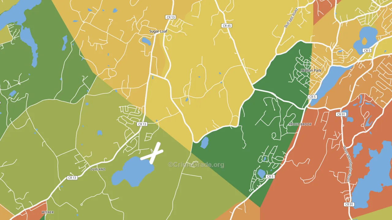 Sugar Loaf, NY Map of Burglary Rates